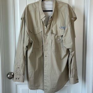 NWT Columbia Men's Tan Long Sleeve Shirt